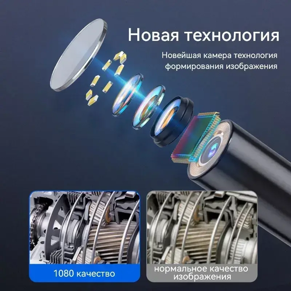 INSKAM 2,4 "IPS 8,5 мм 1080P одинарный объектив IP67 водонепроницаемый гибкий зонд промышленная эндоскопическая камера со светом (10м)