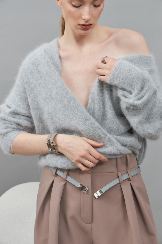 ТОНКИЙ РЕМЕНЬ С ЗАМОЧКОМ SILVER GREY