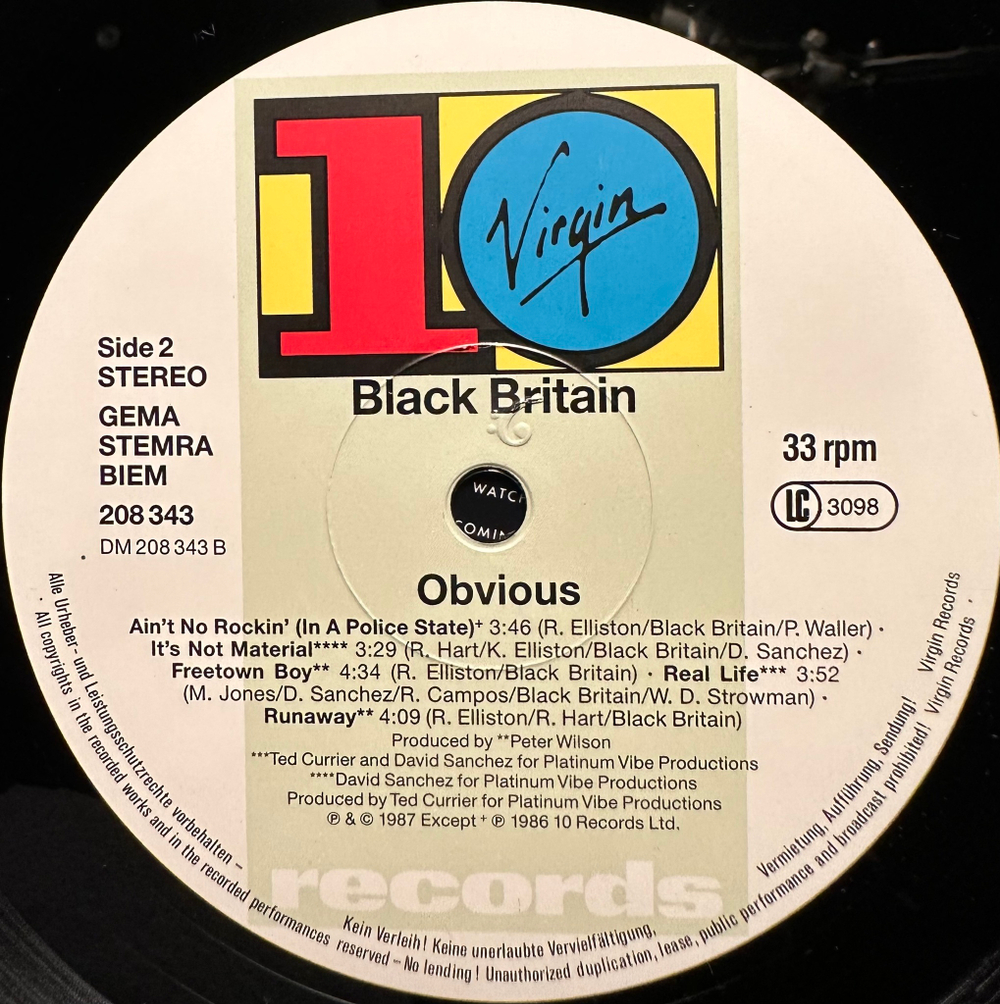 Black Britain - Obvious (Европа 1987г.)