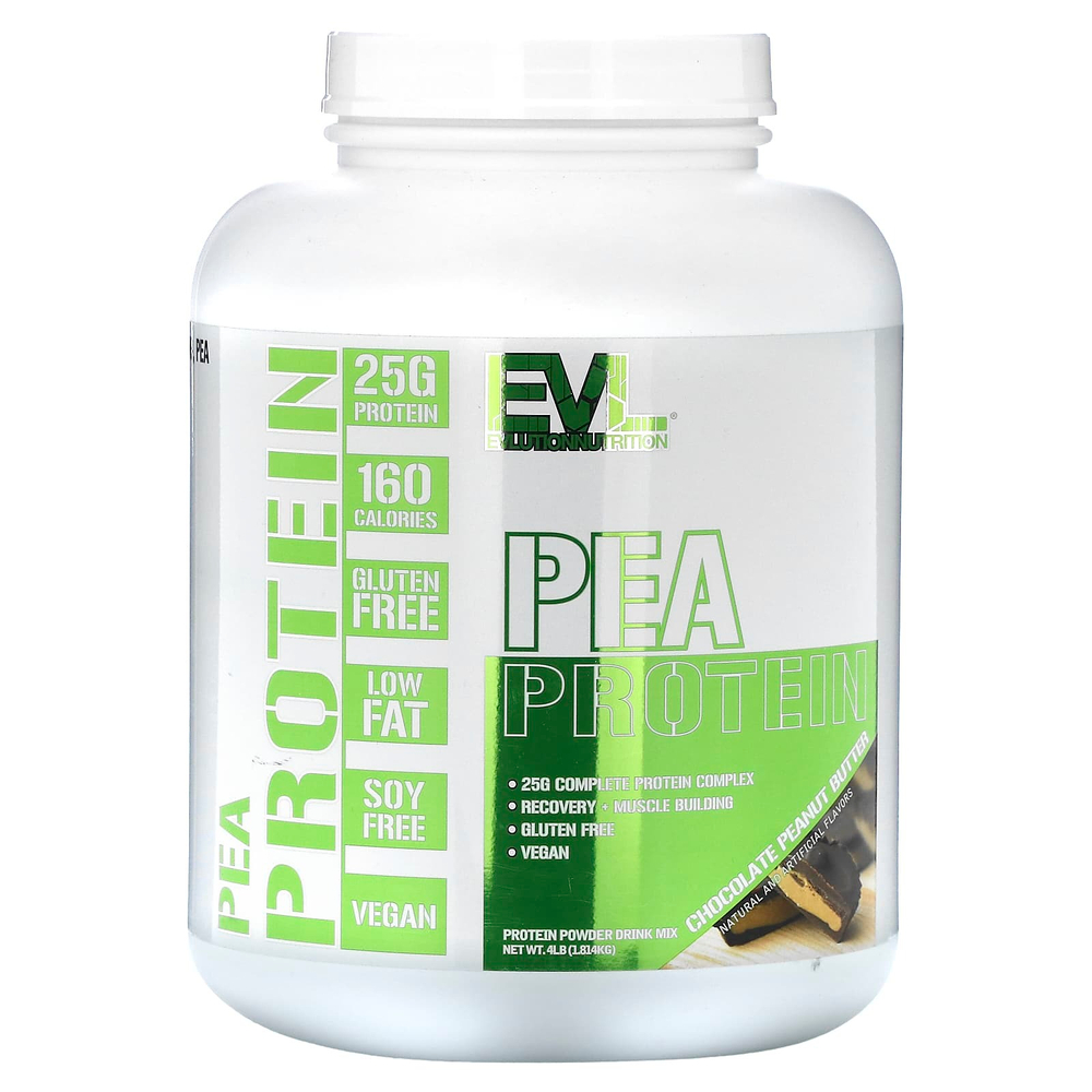EVLution Nutrition, гороховый протеин, со вкусом шоколада и арахисовой пасты, 1,814 кг (4 фунта)