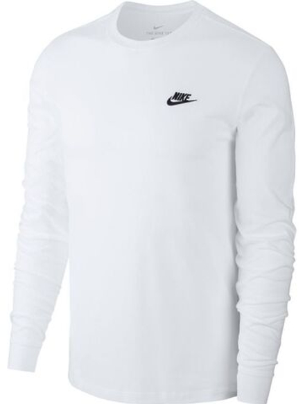 Мужская теннисная футболка теннисная Nike Sportswear Club Tee LS - белый