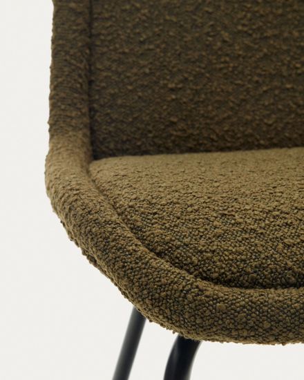Aimin Стул из зеленой ткани букле с черными стальными ножками