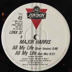 Винтажная виниловая пластинка LP Major Harris All My Life (UK 1983) Maxi Single 45 RMP