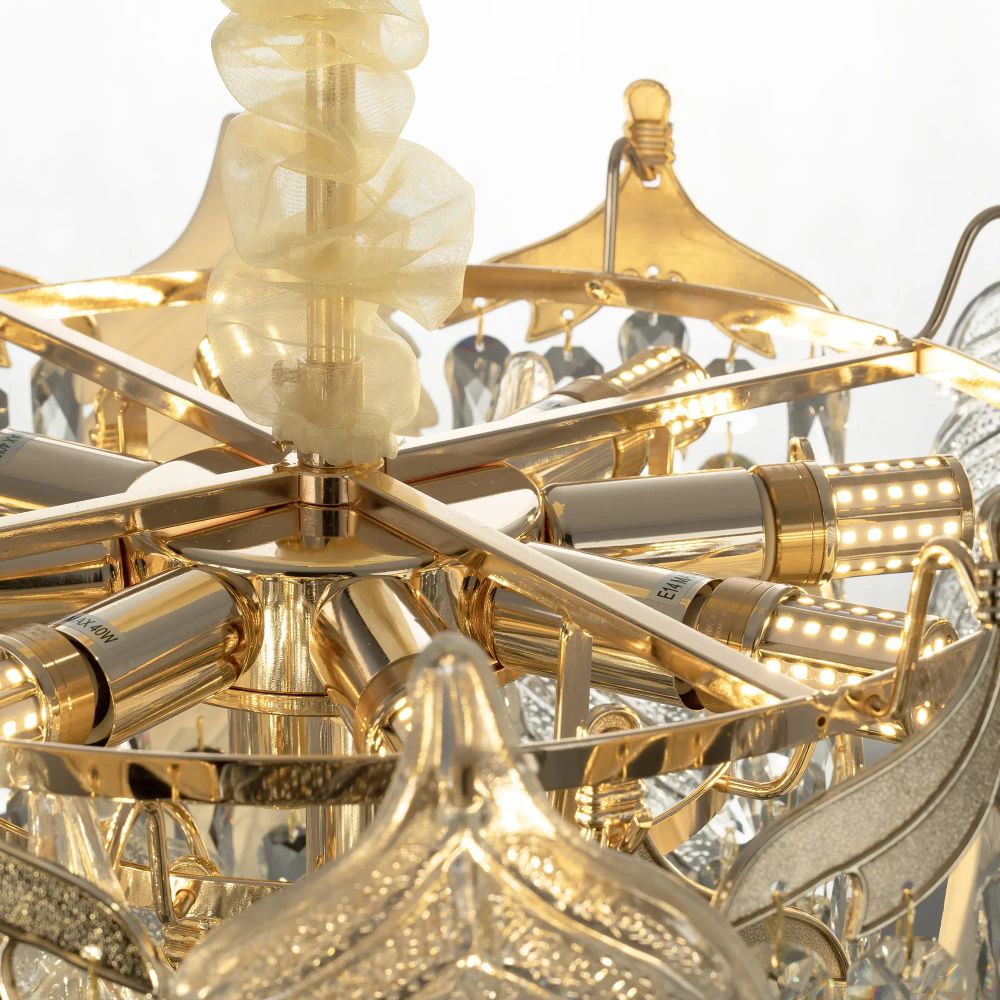 Citilux Darby CL309252 Люстра хрустальная подвесная Золото