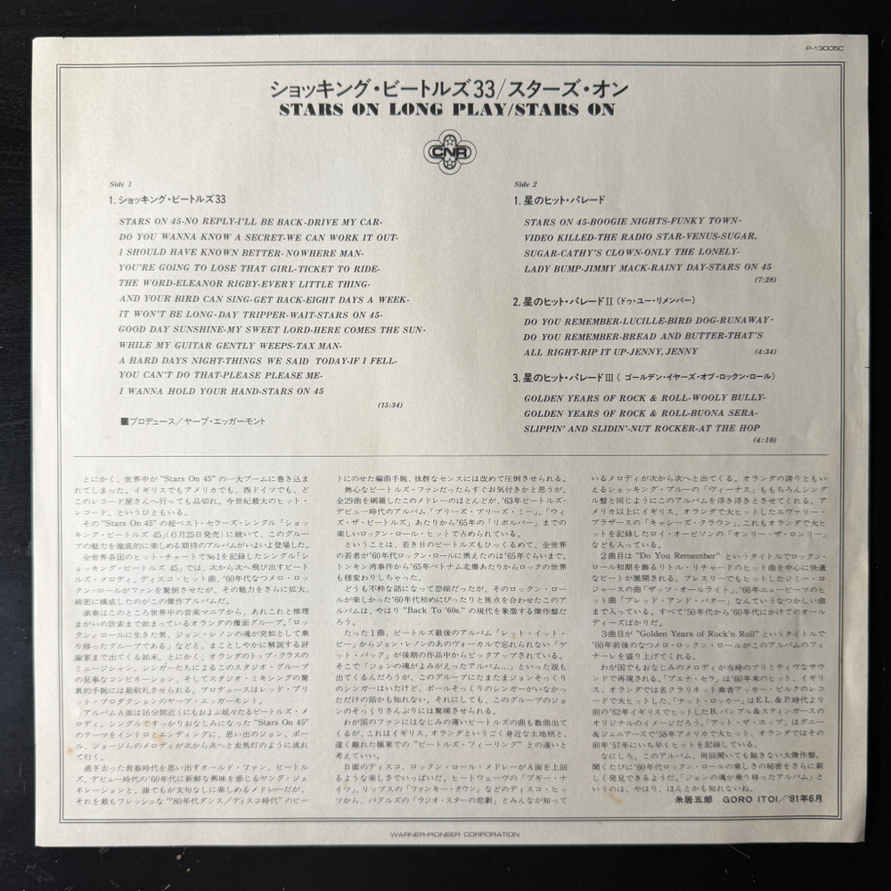 Stars On / Long Tall Ernie And The Shakers ‎– Stars On Long Play (Япония 1981г.)
