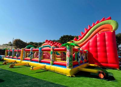 Коммерческий надувной батут «Гранд-саванна 2», 17х10х9 м