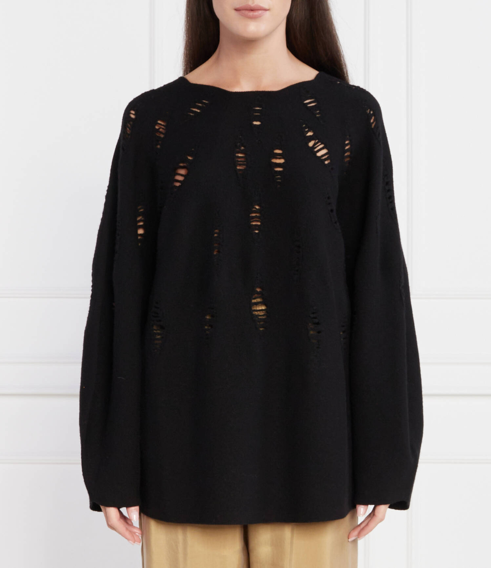 Хлопковый свитер Liviana Conti - черный(F3W060)