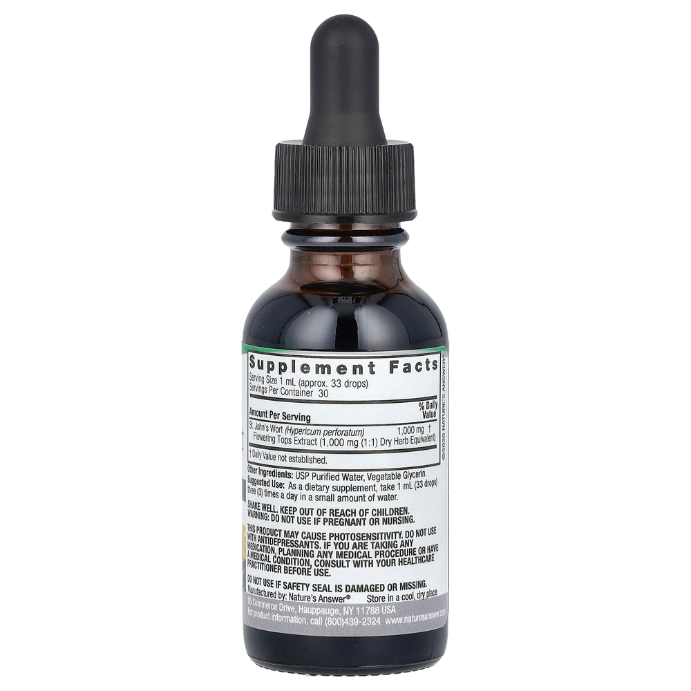 Nature's Answer, Зверобой, без спирта, 1000 мг, 1 жидкая унция (30 мл)