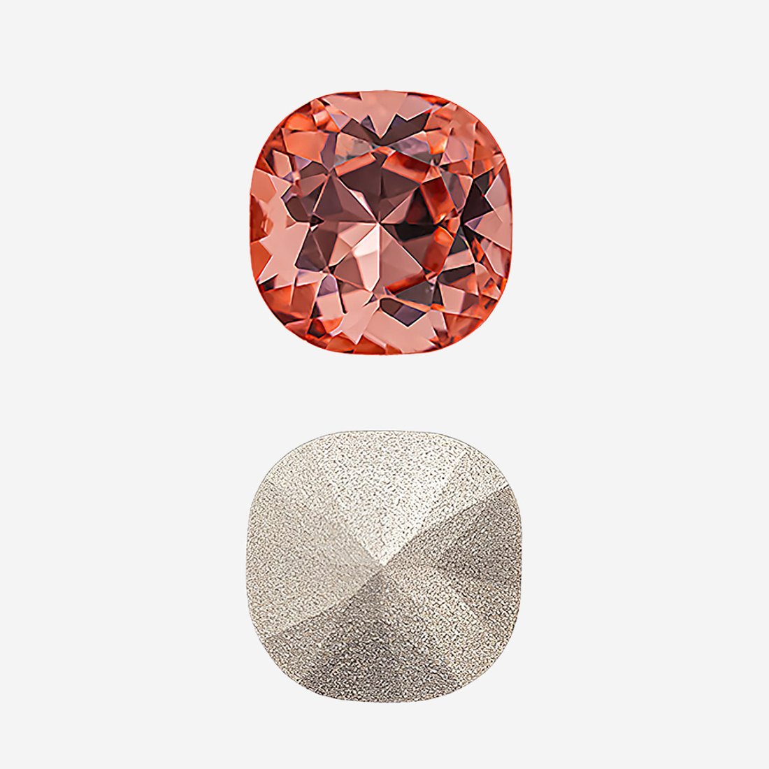 Кристалл Кушон (Сushion), оттенок "Падпараджа"/"Padparadsha", 12мм