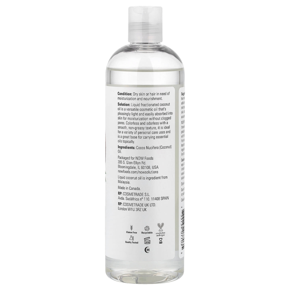 NOW Foods, Жидкое кокосовое масло, чистое ректифицированное, 473 мл