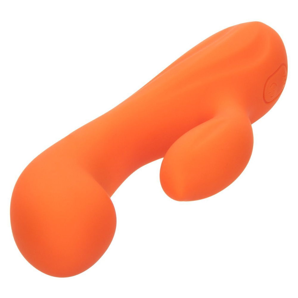 Оранжевый вибромассажер Stella Liquid Silicone Dual “G” - 17,75 см. (Цвет: оранжевый)