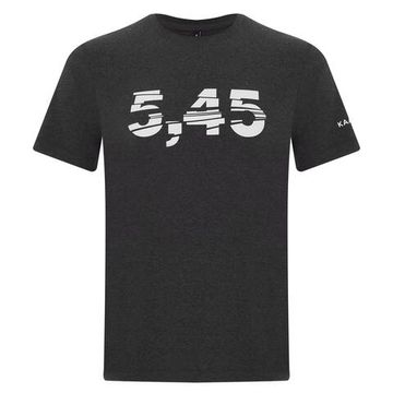 Футболка с принтом "5,45 new" серая