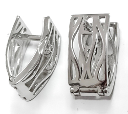 Ювелирные серьги из серебра с белыми фианитами