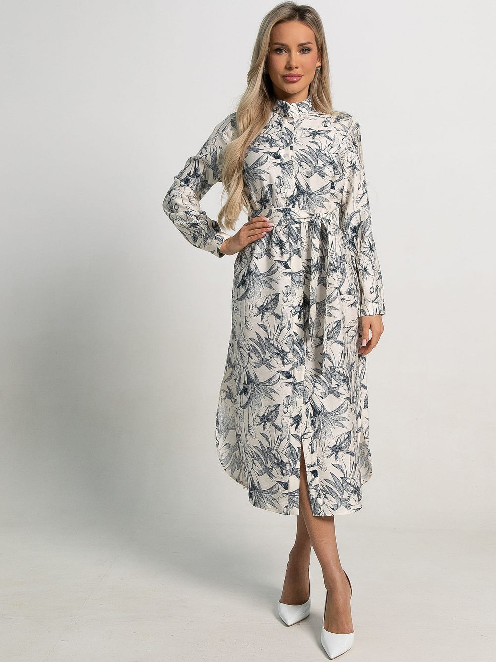 Платье-рубашка Долли (бело-синее) П15555-10М LT Collection