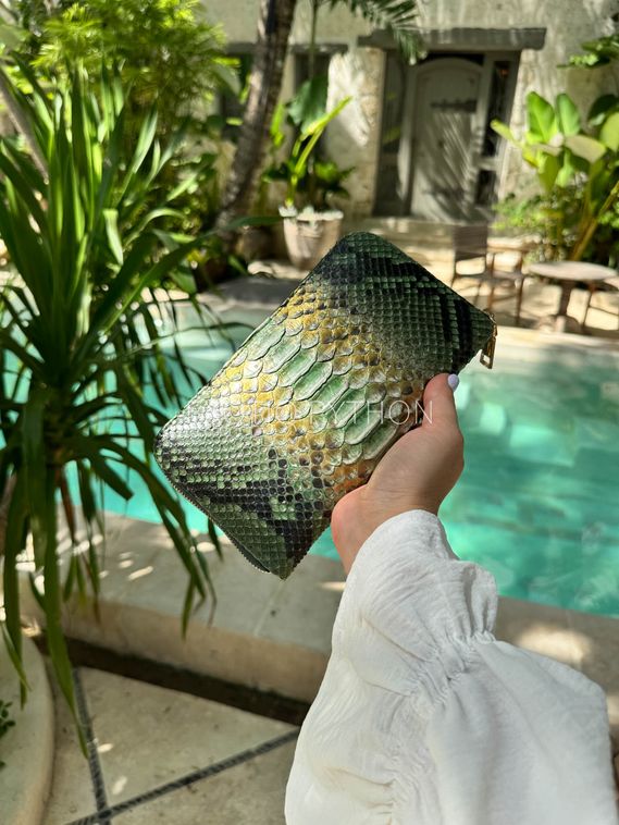 Кошелек из кожи питона на замке WA-256