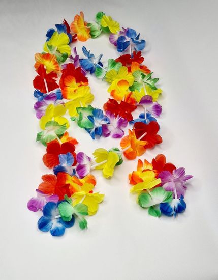 Гавайский набор (ожерелье, венок, браслеты 2 шт.)