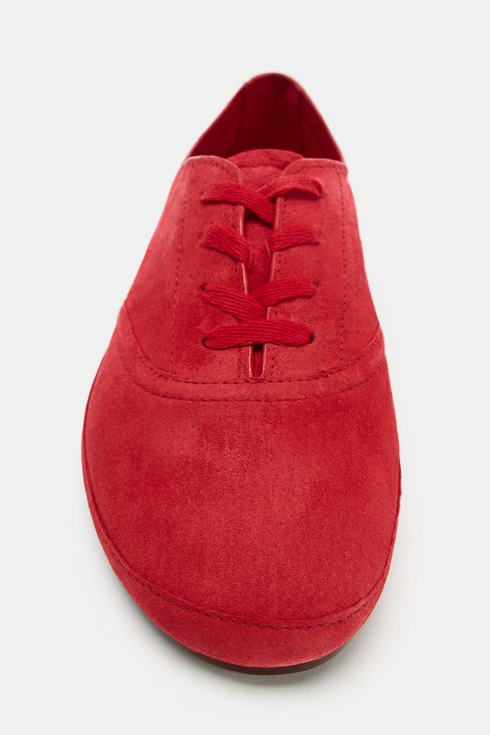ZARA КОЖАНЫЕ КРОССОВКИ-ДЕРБИ, КРАСНЫЙ