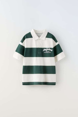 ZARA ПОЛО В ПОЛОСКУ, ЦВЕТ НОЧНОГО НЕБА