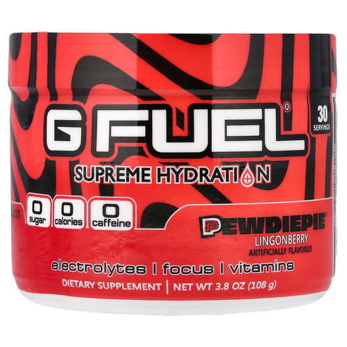 G FUEL, Supreme Hydration, PewDiePie®, брусника, 108 г (3,8 унции)