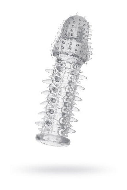 Насадка на пенис с ворсинками TOYFA Basic, TPE, прозрачный, 13,5 см