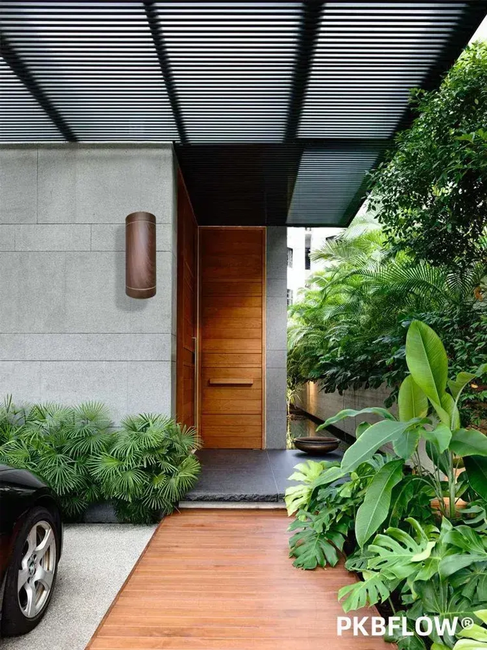 PKBFLOW Ecola Уличный светильник фасадный акцентный FW53B2ECH IP65,2*GU10 Темное дерево