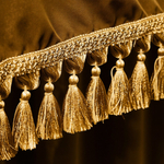 Покрывало на бильярдный стол Монако, 12 футов, шёлк-хамелеон с античными кистями, темное золото