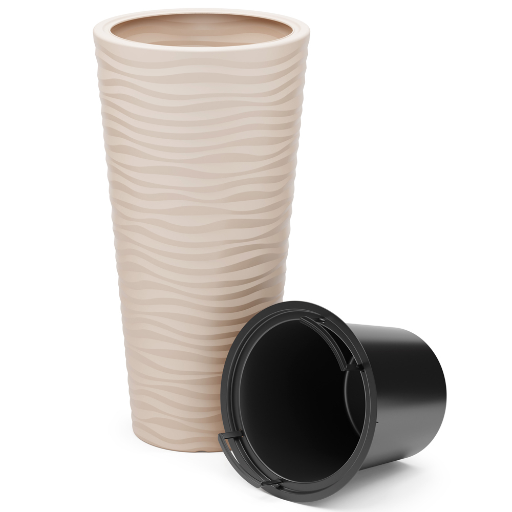 Кашпо Оазис 43л со вставкой 10л, светло-бежевый