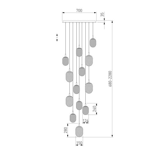 50266 / подвесной светильник / дымчатый / прозрачный / янтарный Smart