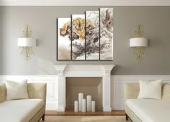 Модульная картина "Тигр на дереве"