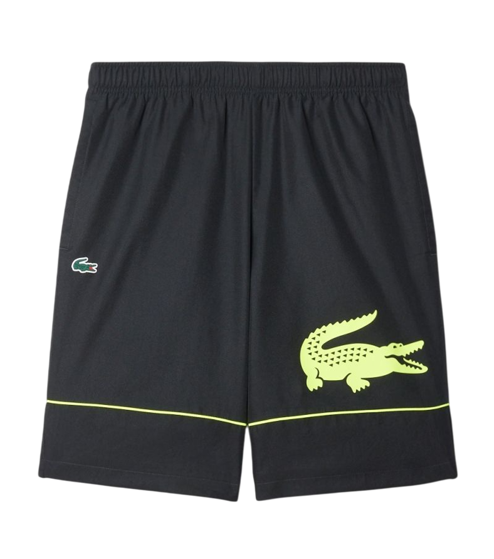 Теннисные шорты Lacoste Printed Diamond Taffeta - black/flashy yellow