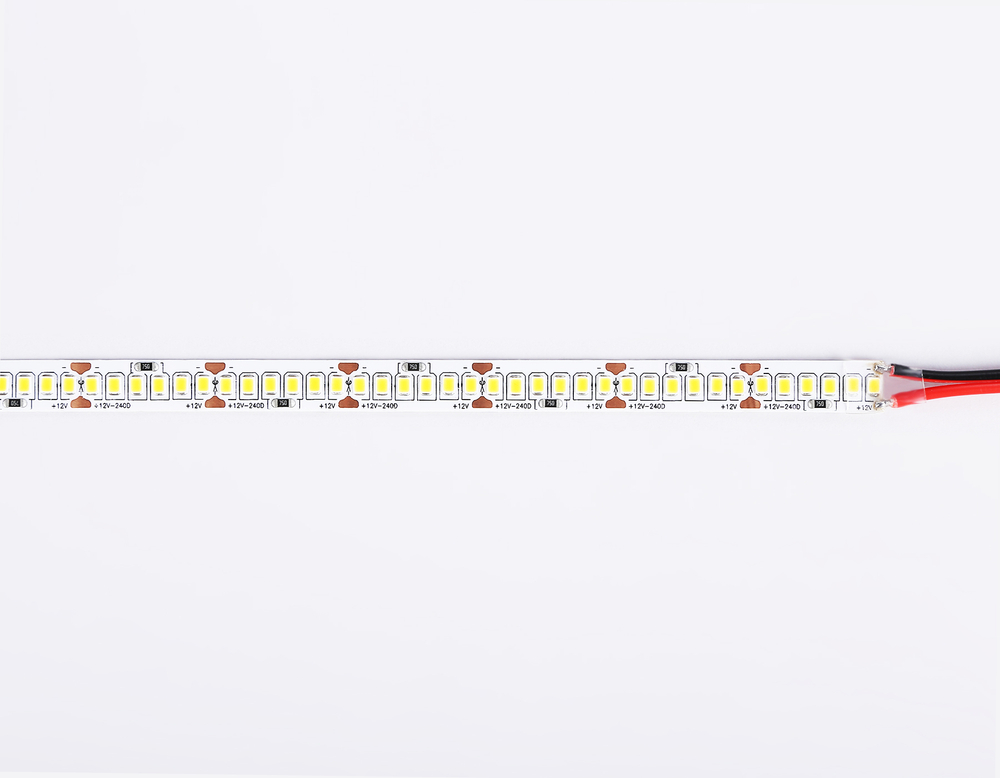 Светодиодная лента GS1502 2835 240Led/ 19.2W m/ 12V IP20 4500K/ 5000*10*1.2mm/ кратность резки 25mm (2 конт.)