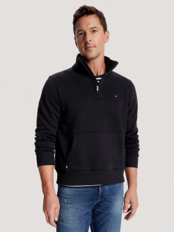 Свитшот Tommy Hilfiger Flag Logo Quater-Zip Black