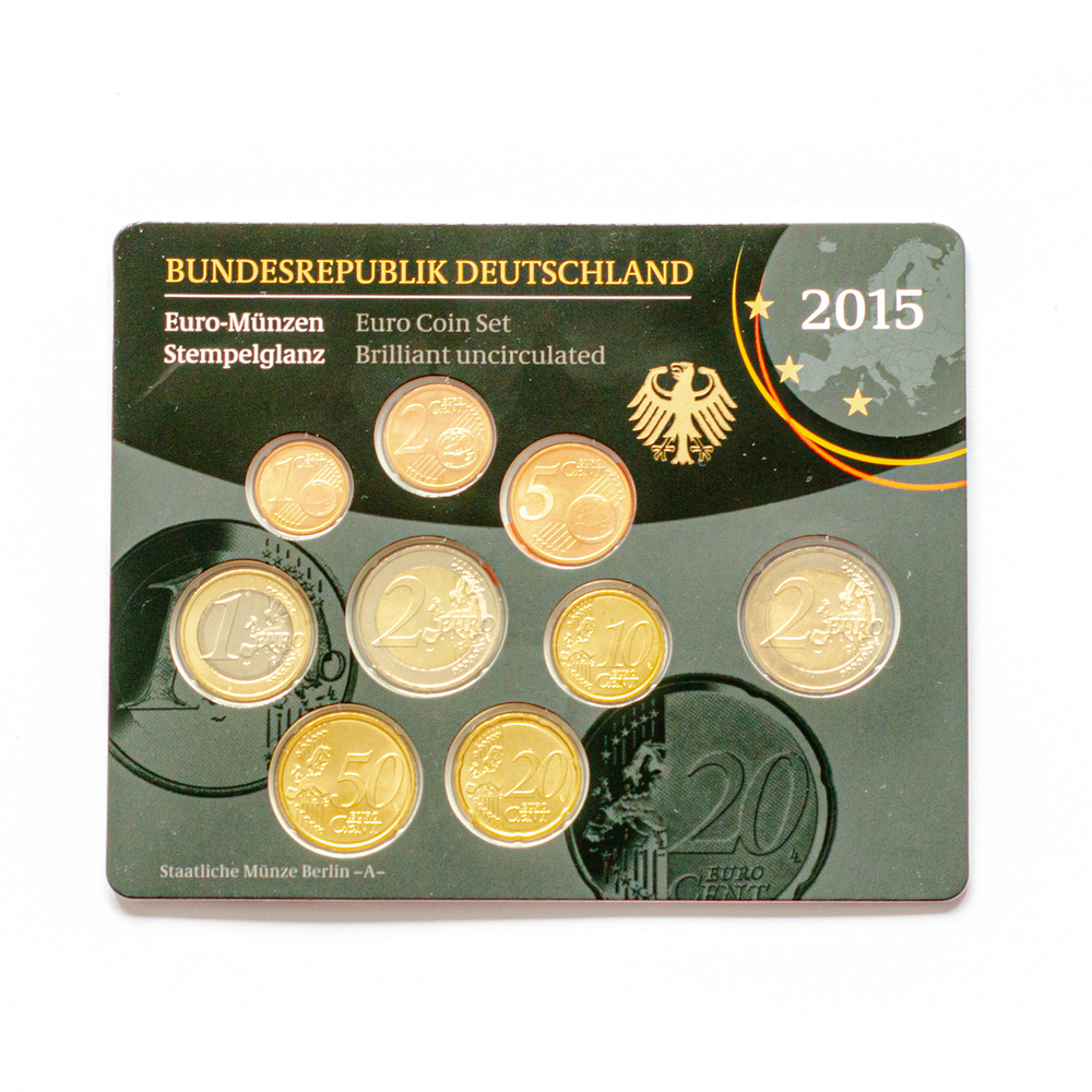 Germany 2015 Year Set (A, D, F, G, J) + 5 x 2 Euro "Hessen: Frankfurter Paulskirche"