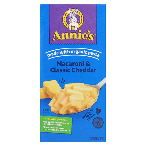 Annie's Homegrown, макароны с классическим сыром чеддер, 170 г (6 унций)