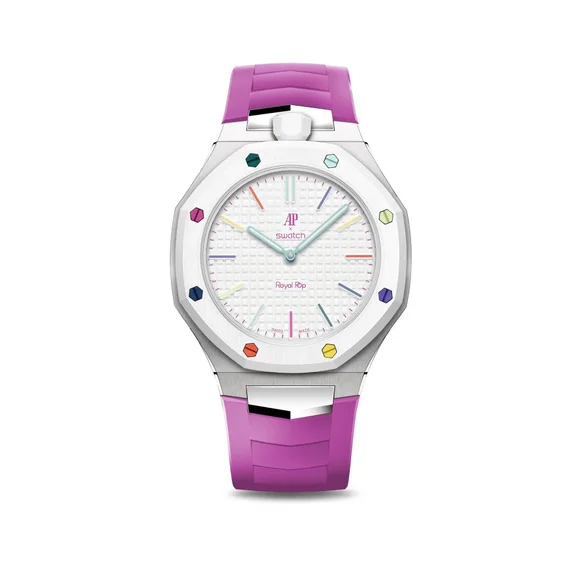 Корпус для часов POP-Swatch x AP - HUIT BLANC из 2 ремешков