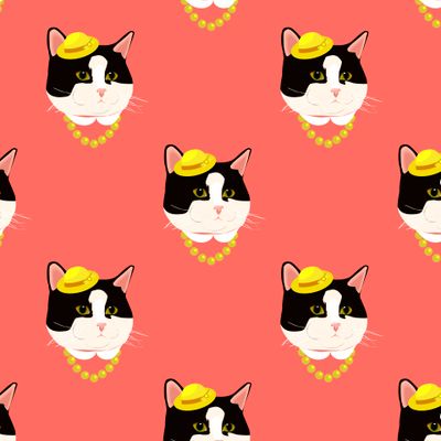 Кошка в шляпке