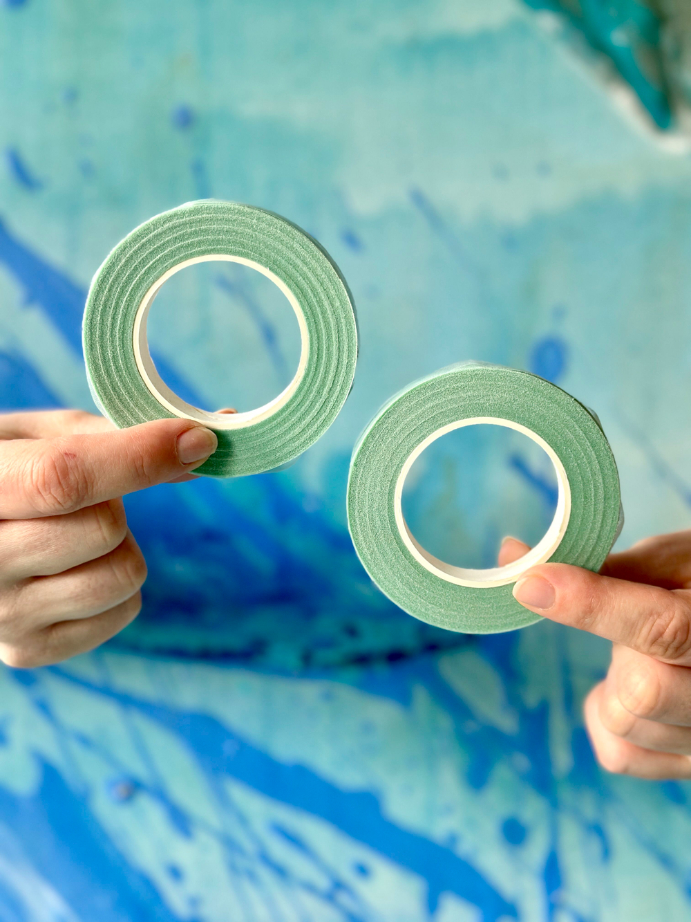 Тейп лента светлая флористическая 13 мм * 27 м (цвет мятный, 2шт.)