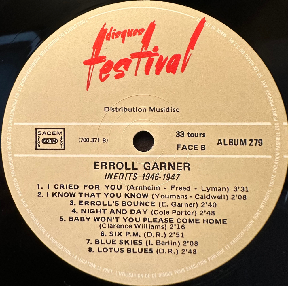 Erroll Garner - Inedits 1946-1947 2LP (Франция)