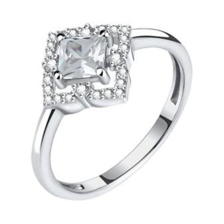 Кольцо из серебра с фианитами