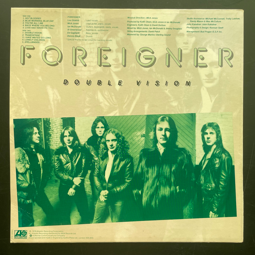 Foreigner ‎– Double Vision (Англия 1978г.)