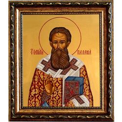 Григорий Палама, Солунский Святитель. Икона на холсте.
