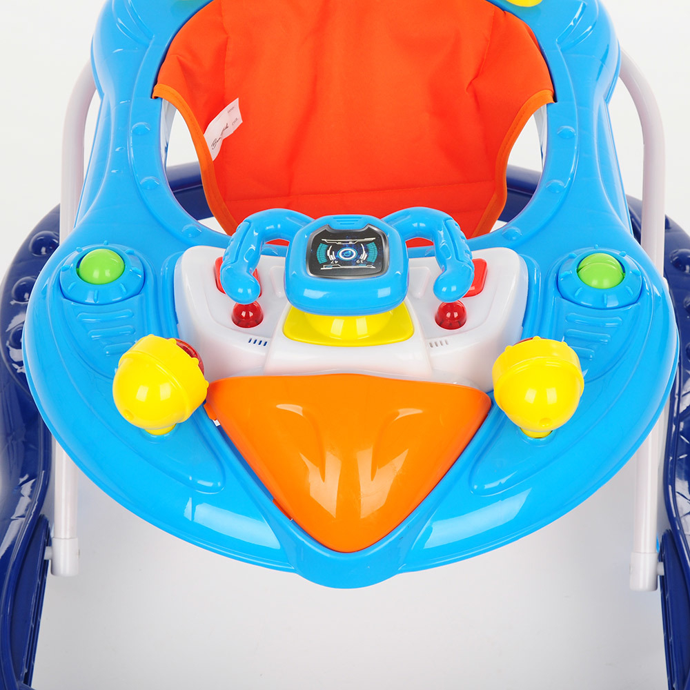 BAMBOLA Ходунки Самолёт (8 колес,игрушки,муз) (62*53*57)  Dark blue+Blue/Синий