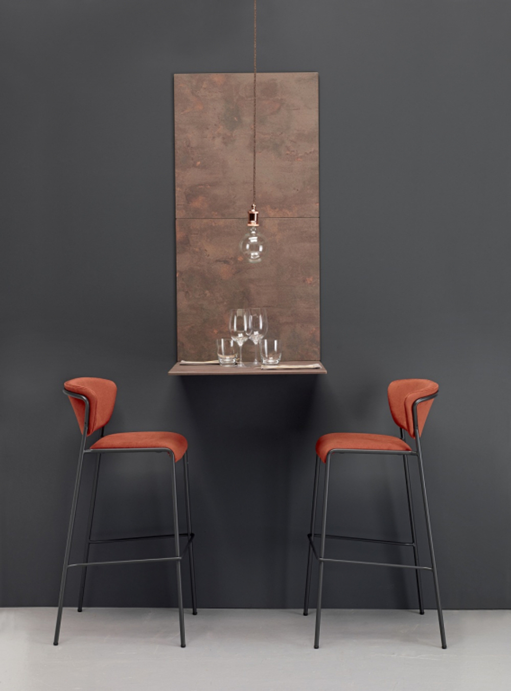 Стул полубарный с обивкой Scab Design Lisa, антрацит, красный