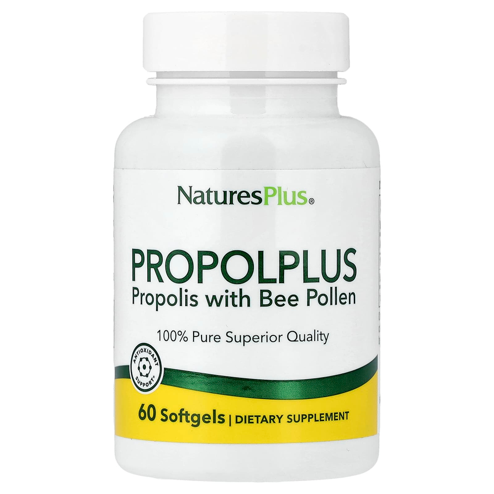 NaturesPlus, Propolplus, прополис с пчелиной пыльцой, 60 капсул