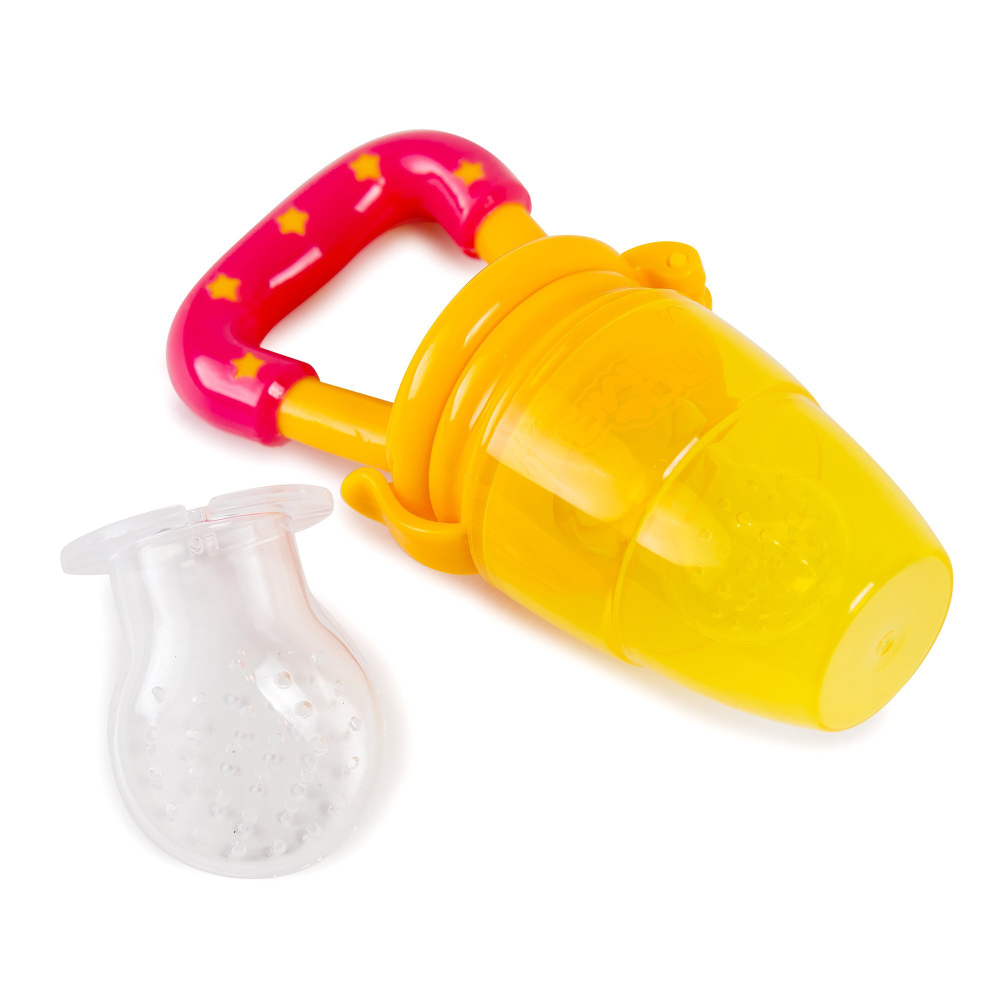 Ниблер детский 1 шт. с силиконовыми насадками 2 шт. "Вкусняшка" ПОМА, красный с жёлтым