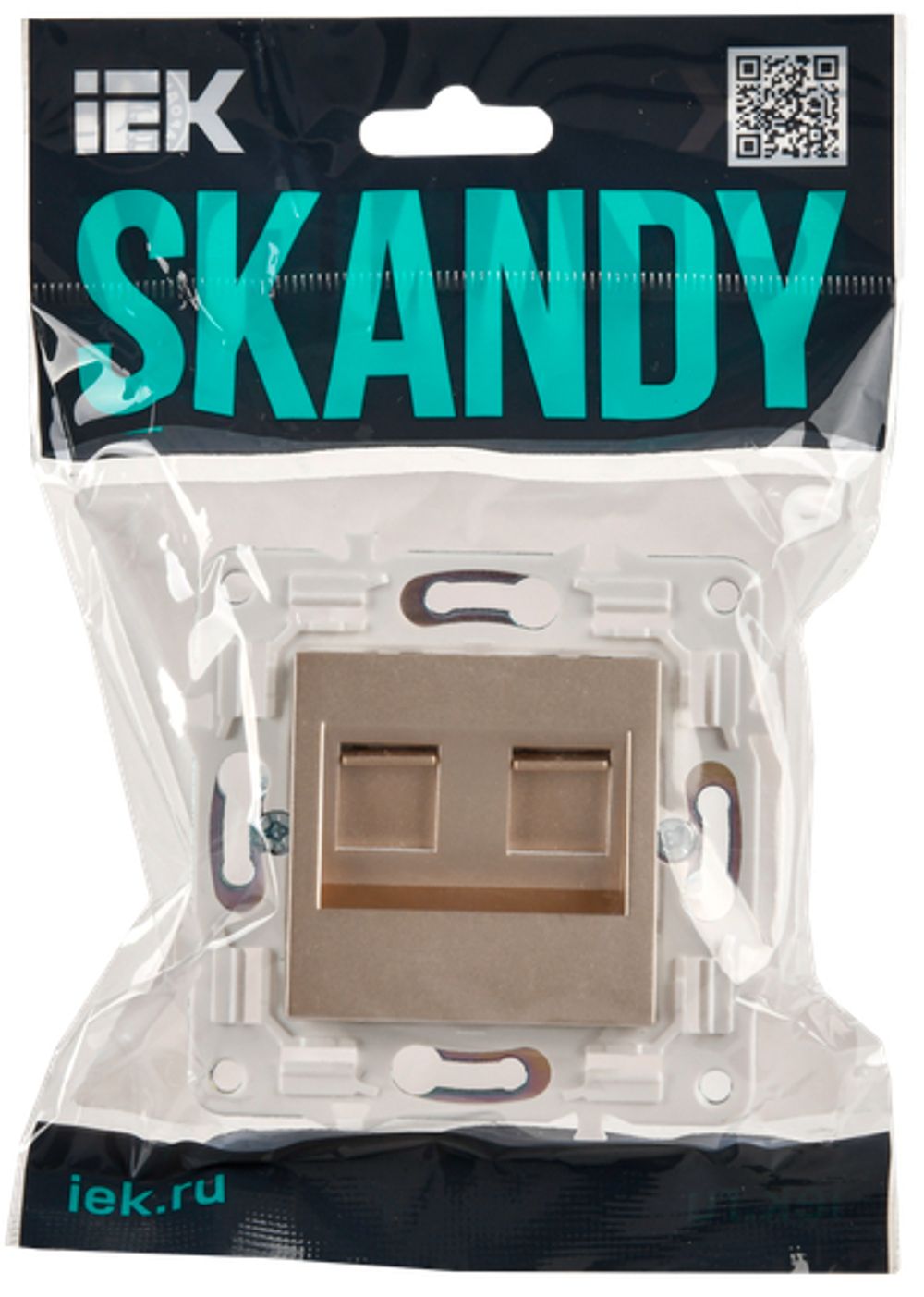 SKANDY Розетка компьютерная двойная RJ45 кат.5E SK-K03Sa песочный IEK