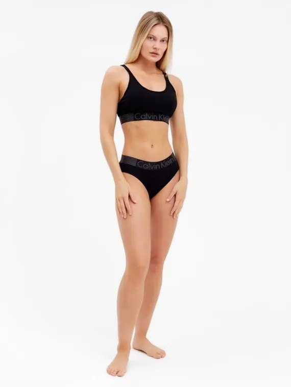 Комплект женский (топ с тонкими лямками, трусы), цвет чёрный МИКС, размер 44-46