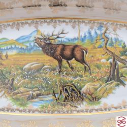 Блюдо для рыбы Queen's Crown Aristokrat Охота бежевая 56 см