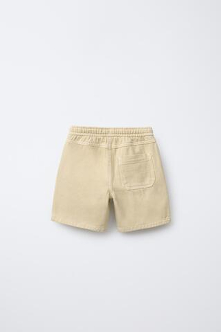ZARA КОМФОРТНЫЕ ШОРТЫ ИЗ ТВИЛА, ПЕСОЧНЫЙ