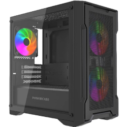 Корпус для компьютера Powercase Корпус Mistral Micro X3B ARGB, Tempered Glass, 3x 120mm ARGB PWM Fan, чёрный, mATX (CMMXB-A3)